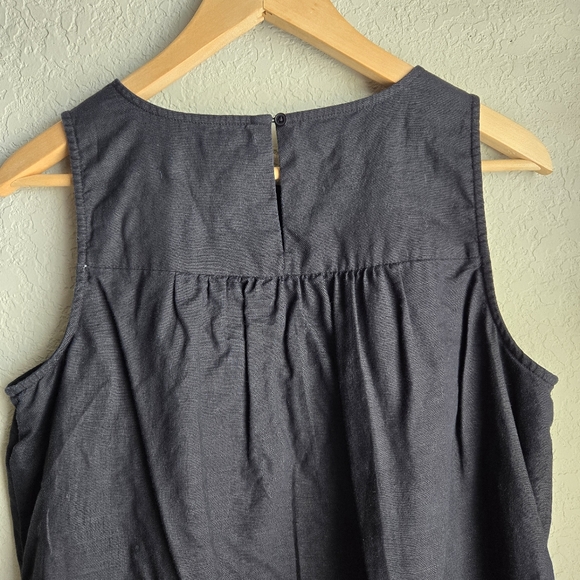 J.Crew Linen Blend black Dress Size Medium - Picture 8 of 9